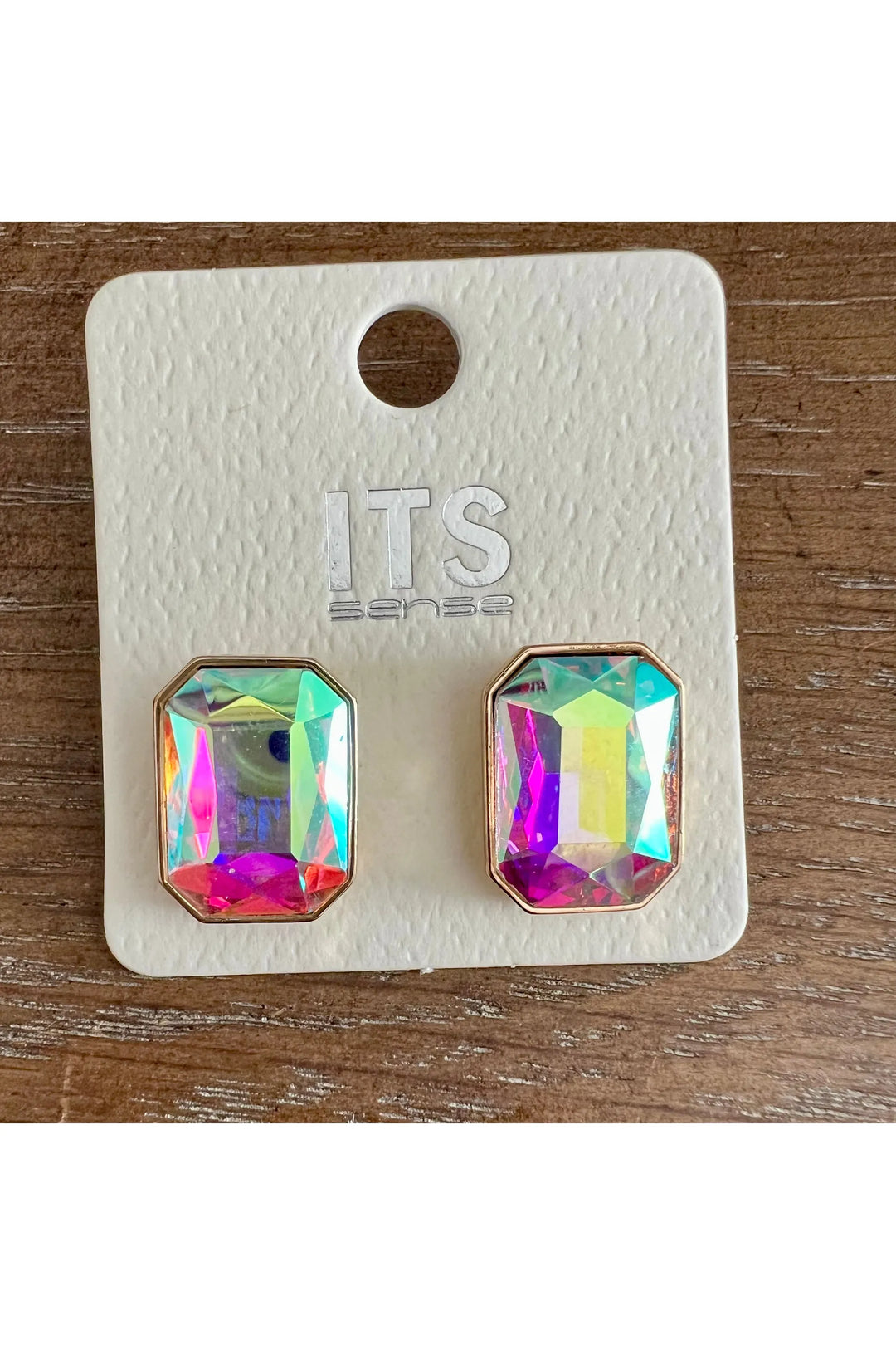 Large Octagon AB Glass Stud - Vintage Dragonfly Boutique