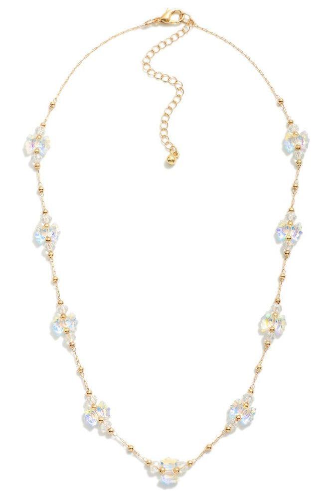 Necklace with Glass Bow Bead Stations - Vintage Dragonfly Boutique
