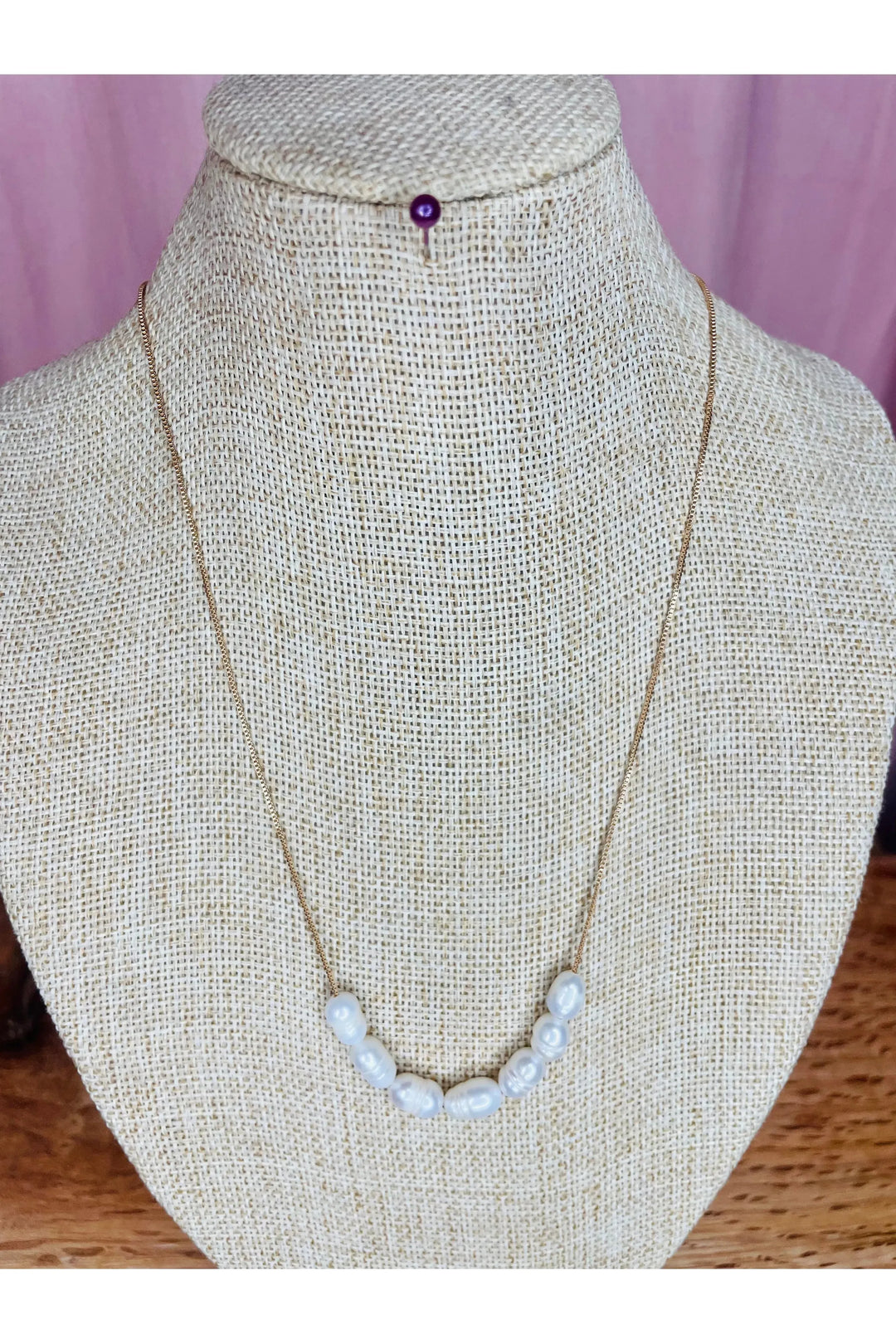 Dainty Chain Link Pearl Necklace - Vintage Dragonfly Boutique