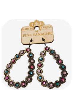 Bronze Open Teardrop Earrings - Vintage Dragonfly