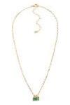 Dainty Chain Link Necklace with Rhinestone Pendants