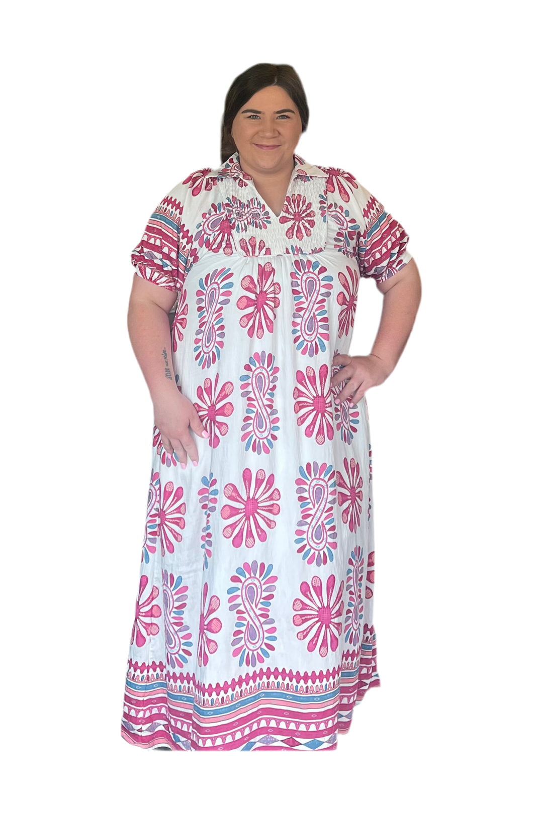 Berry Mix Printed Midi Dress - Vintage Dragonfly Boutique