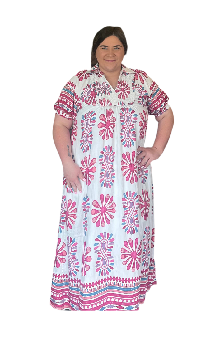 Berry Mix Printed Midi Dress - Vintage Dragonfly Boutique