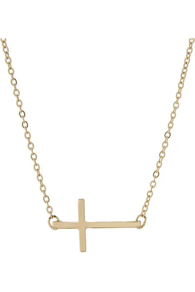 Simple Gold Chain with Gold Cross - Vintage Dragonfly Boutique