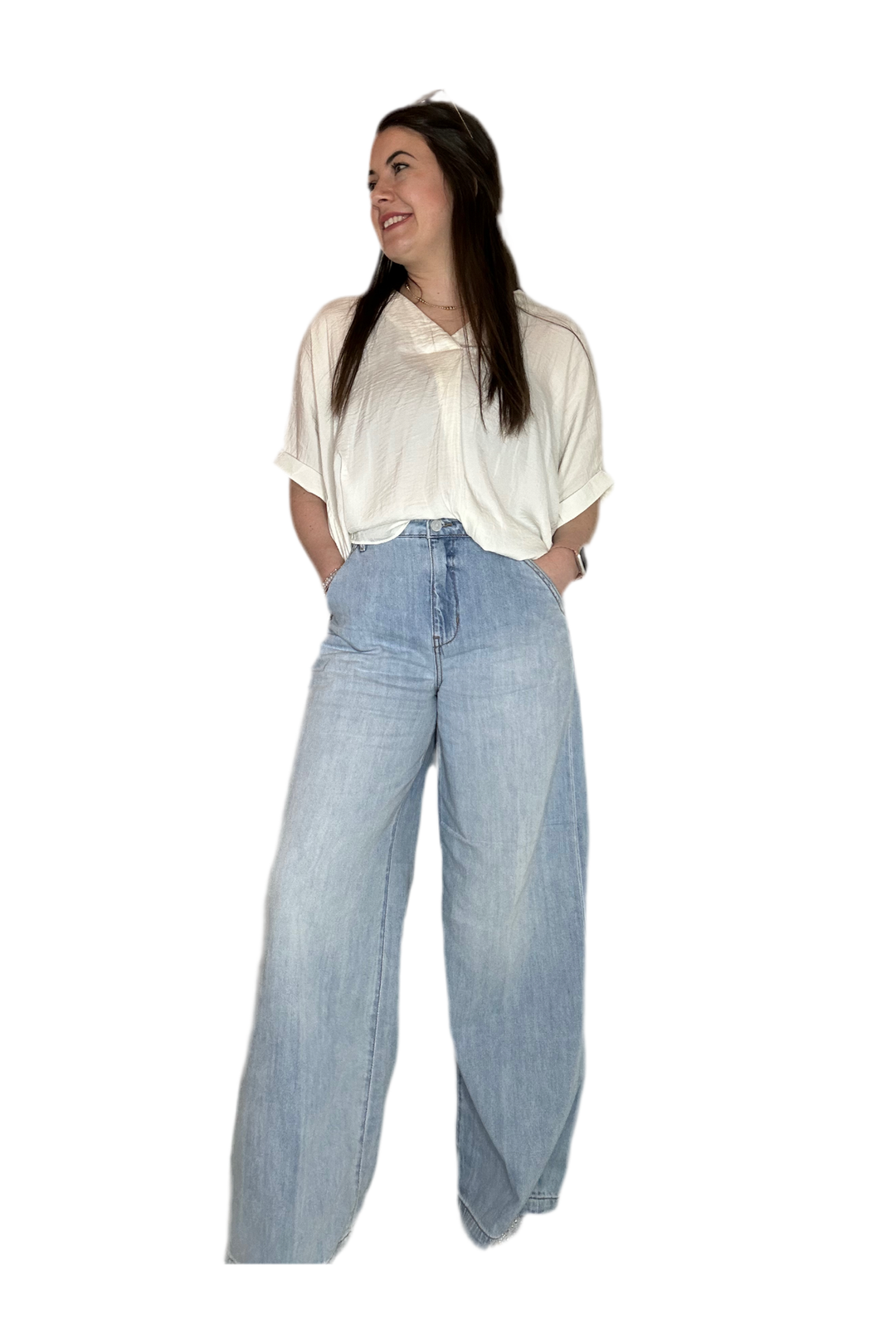 Hidden Wide Leg Trouser Jeans - Vintage Dragonfly Boutique