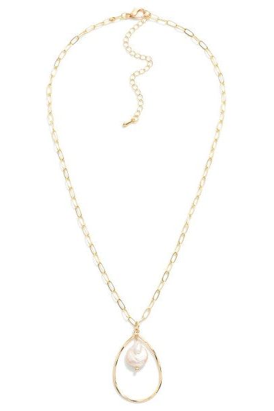 Teardrop and Freshwater Pearl Charm Necklace - Vintage Dragonfly Boutique