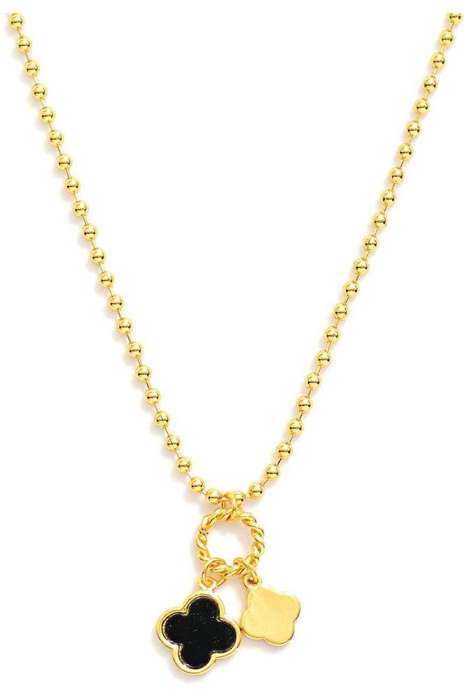 Gold Dipped Ball Bead Charm Necklace - Vintage Dragonfly Boutique