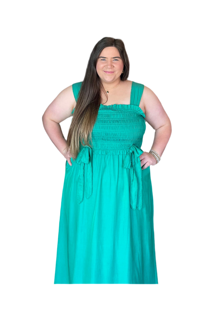 Gigio Green Midi Dress - Vintage Dragonfly Boutique