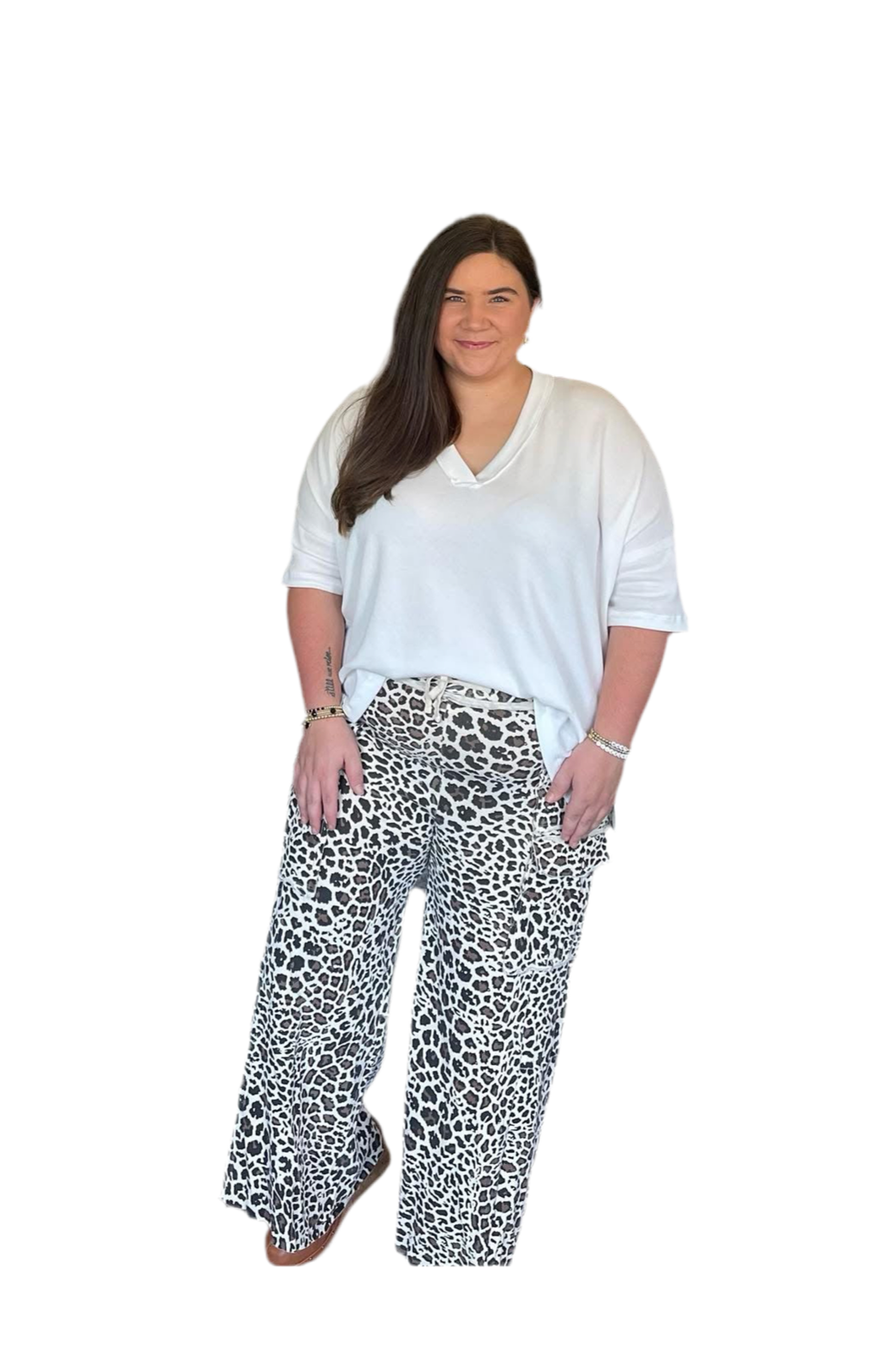 Animal Print Mineral Washed Cargo Pants - Vintage Dragonfly Boutique
