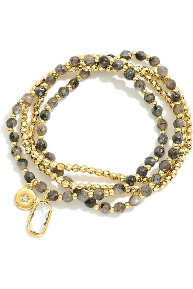 Natural Stone and Bead Stretch Bracelets - Vintage Dragonfly Boutique