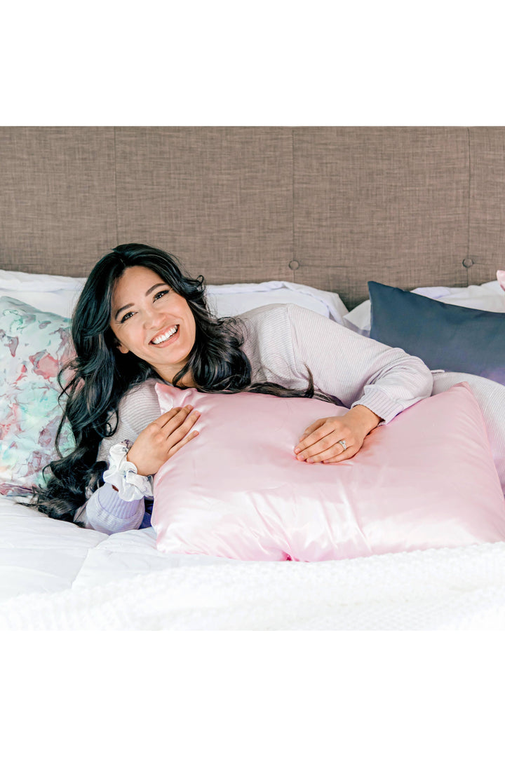 Morning Glamour - KING Satin Pillowcases : Pink - Vintage Dragonfly Boutique