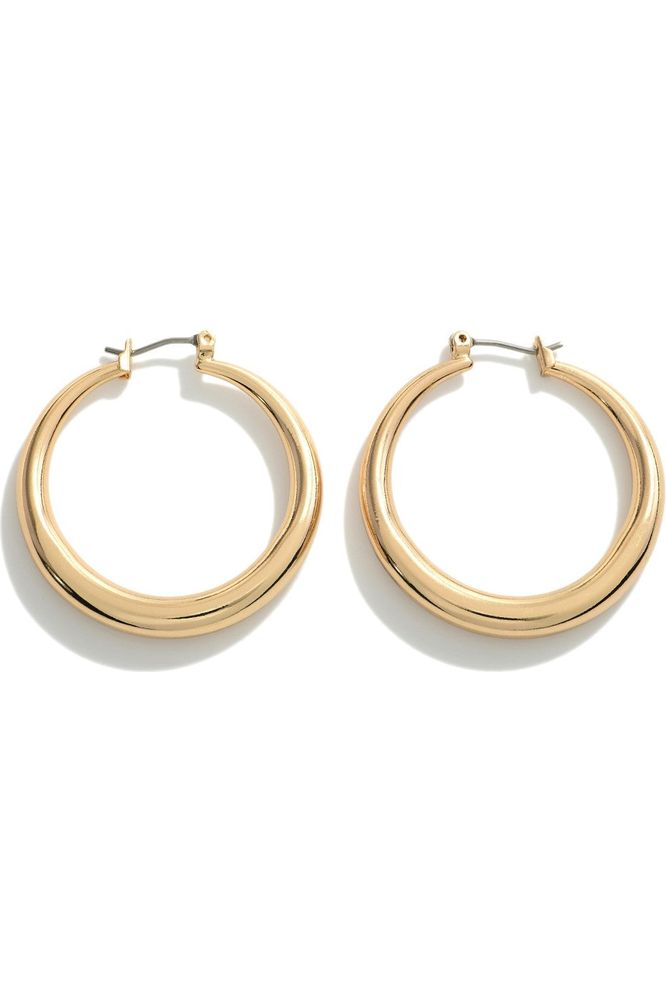 Brass Tapered Hoop Earrings - Vintage Dragonfly Boutique