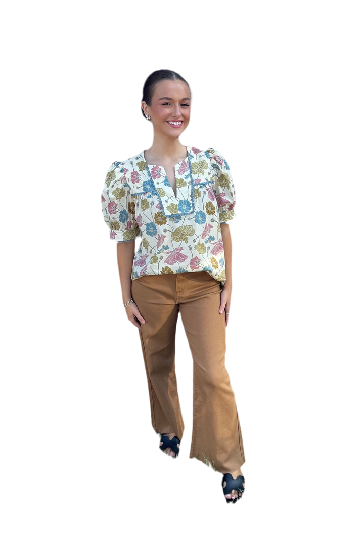 By Annie Wear Cropped Denim Jeans – Mocha & Rust