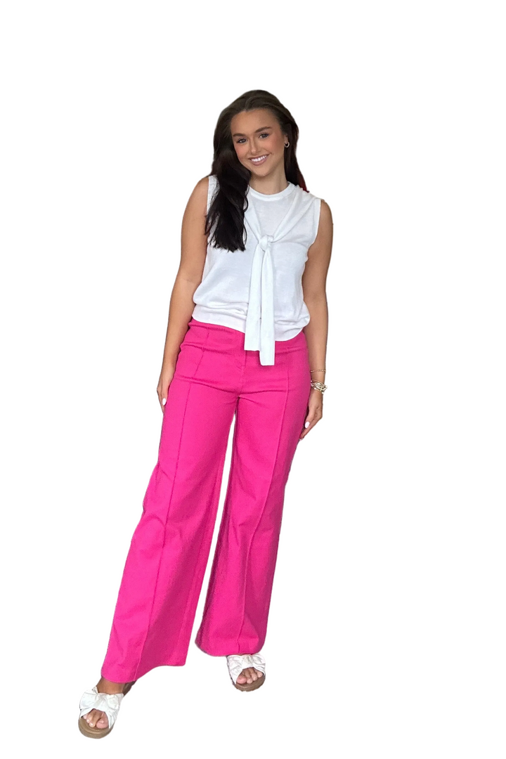 High-Rise Cropped Pants with Seam Detail | Entro Boutique Pants - Vintage Dragonfly Boutique