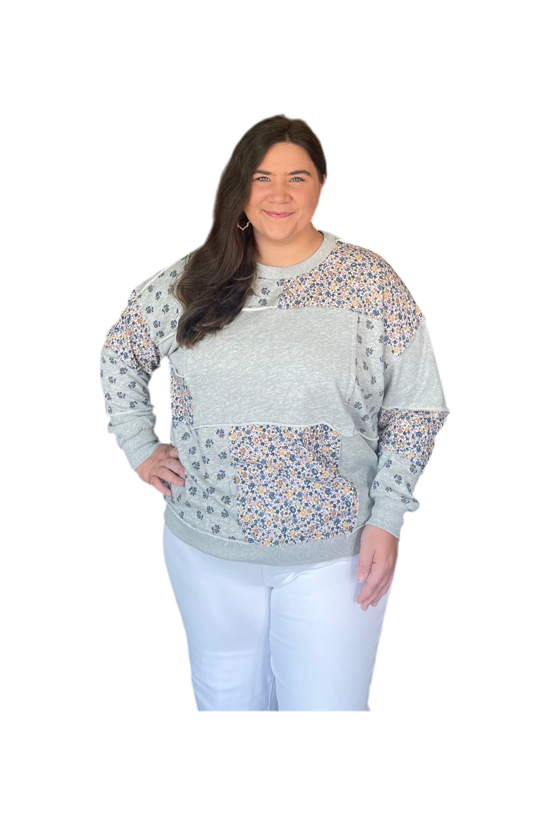 Mixed Patchwork Terry Knit Top