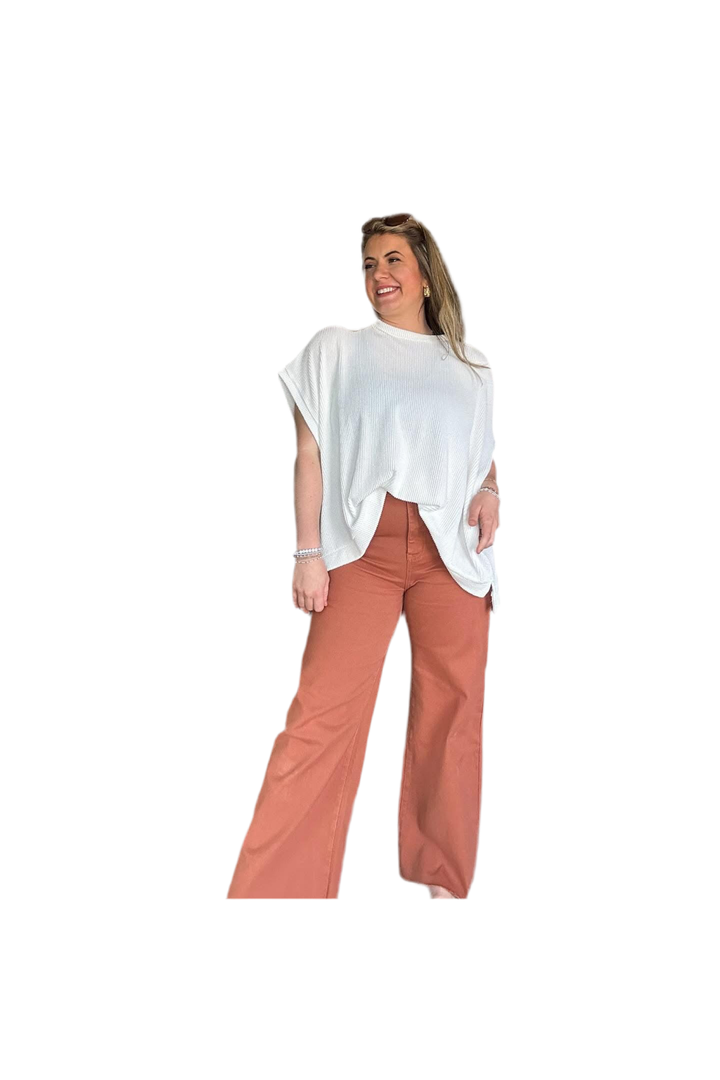 By Annie Wear Cropped Denim Jeans – Mocha & Rust