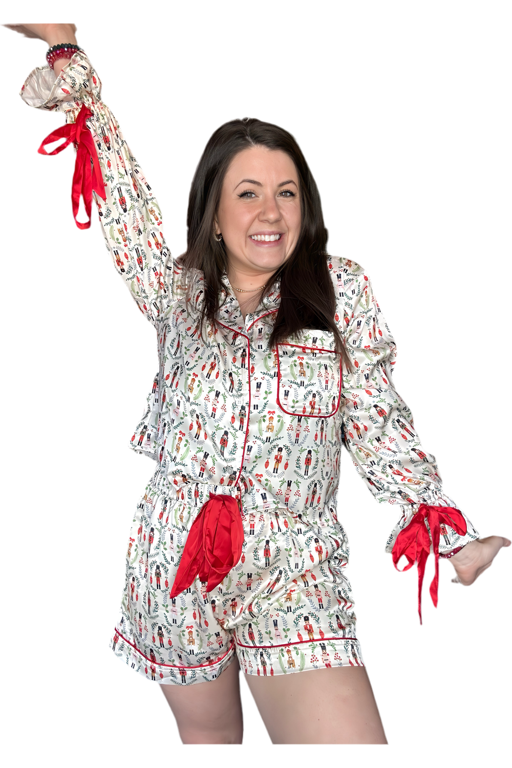 Restock Peach Love Satin Toy Soldiers PJ Set - Vintage Dragonfly Boutique