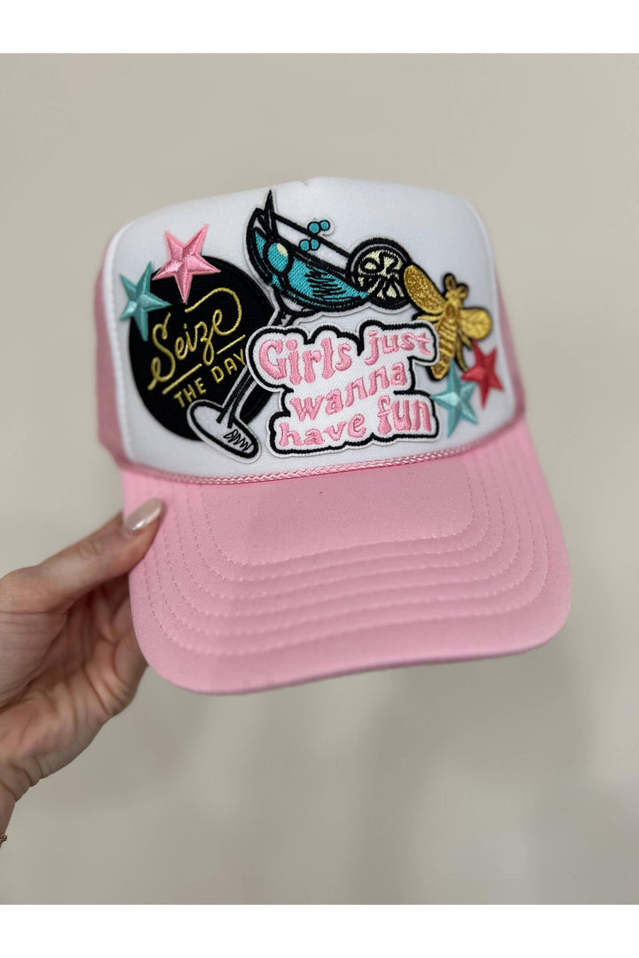 Social Statement - Girls Just Wanna Have Fun Patch Trucker Hat - Vintage Dragonfly Boutique