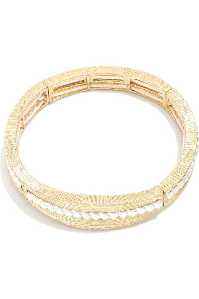 Brushed Metal Stretch Bracelet - Vintage Dragonfly Boutique