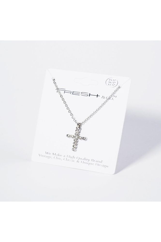 Chain Link Necklace with Cross - Vintage Dragonfly Boutique