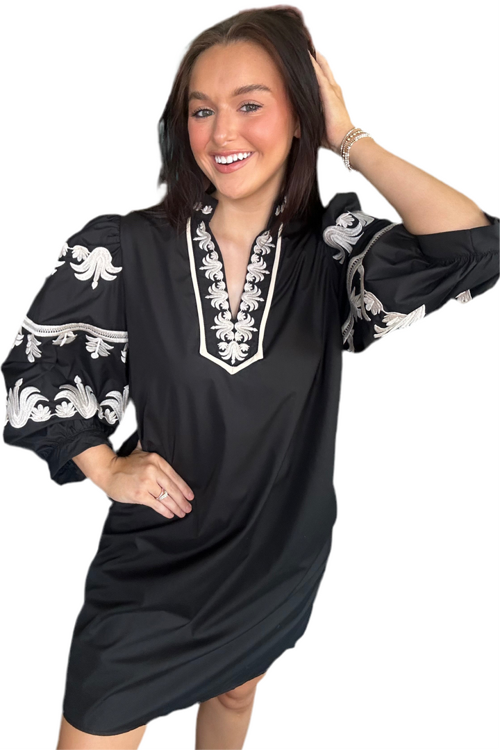 Embroidered Puff Sleeve Mini Dress – Chic Women’s Dress for all those Special Events