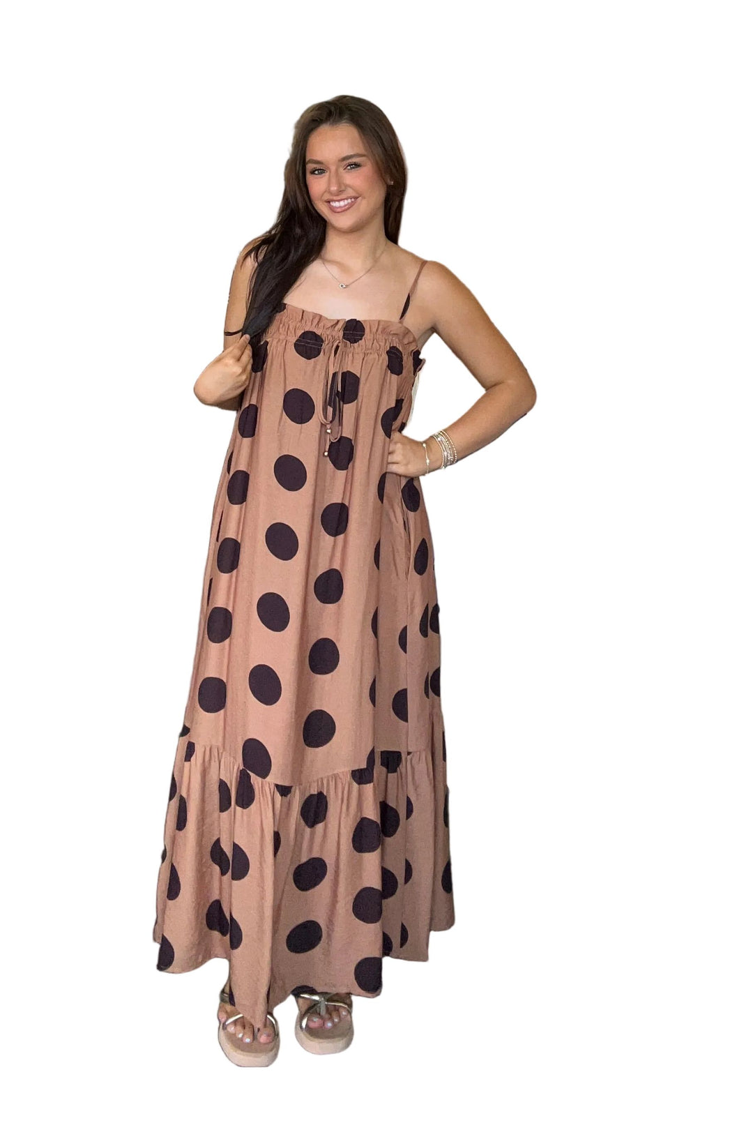 Entro Toast Polka Dot Maxi Dress | Women’s Fall Dress