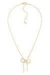 Pressed Ball Chain Necklace with Ball Chain Bow Pendant - Vintage Dragonfly Boutique