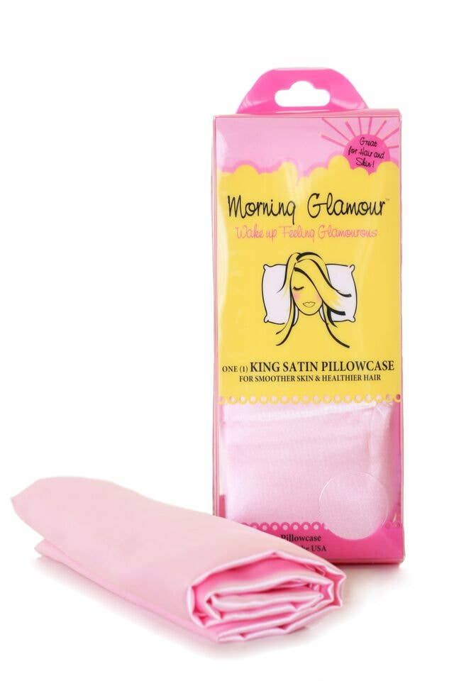 Morning Glamour - KING Satin Pillowcases : Pink - Vintage Dragonfly Boutique