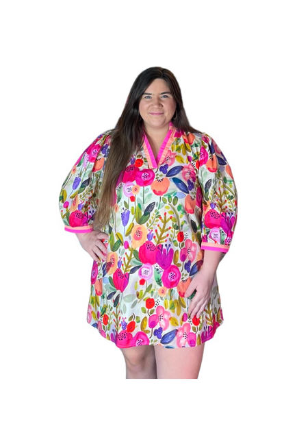 Entro Berry Mix Printed Dress - Vintage Dragonfly Boutique