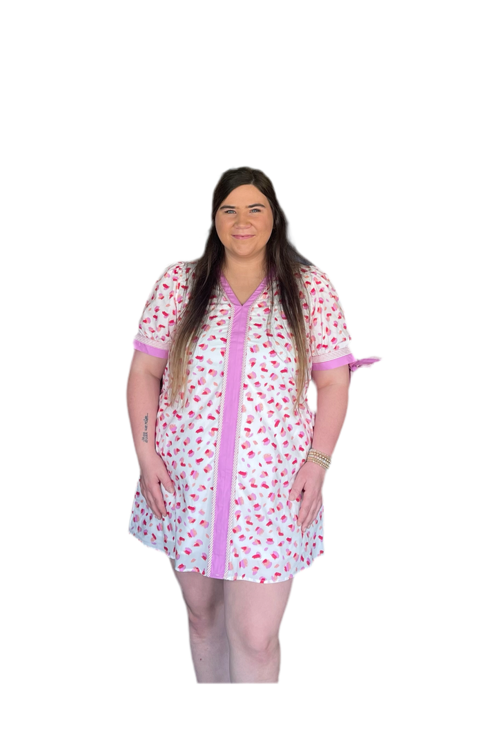 Entro Stupid Cupid Pink Combo Mini Dress - Vintage Dragonfly Boutique