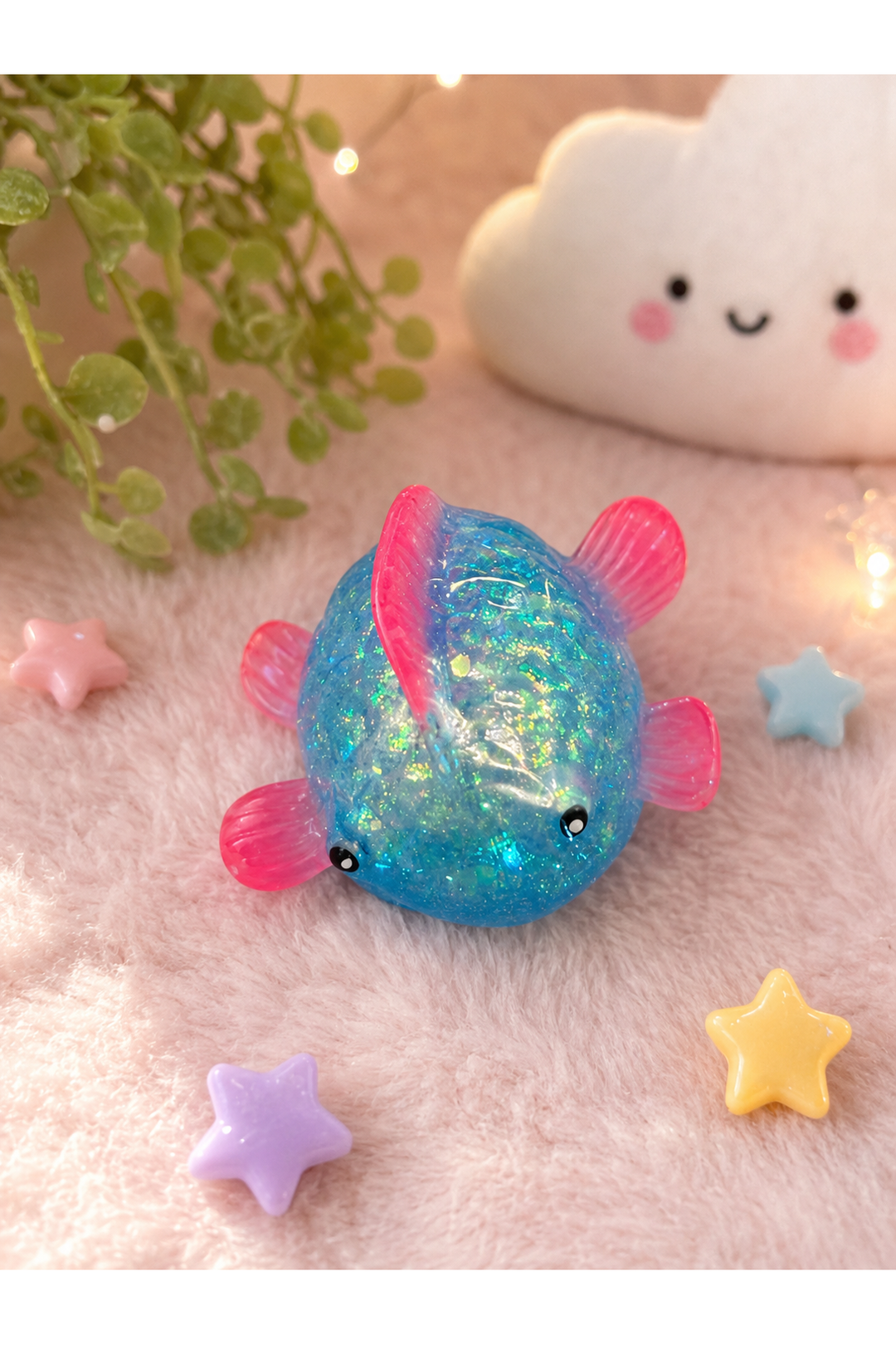 Glitter Rainbow Fish Squishy Sensory Toy | Stress Relief Fidget - Vintage Dragonfly Boutique