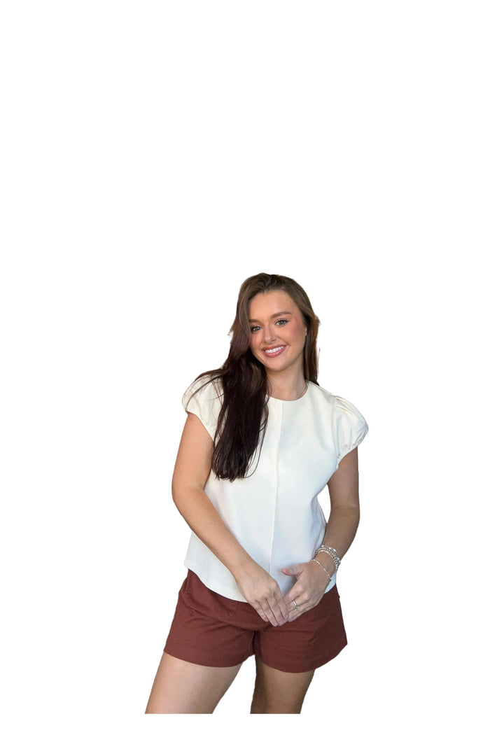 Entro Puff Sleeve Blouse in Ecru or Martini Olive - Vintage Dragonfly Boutique