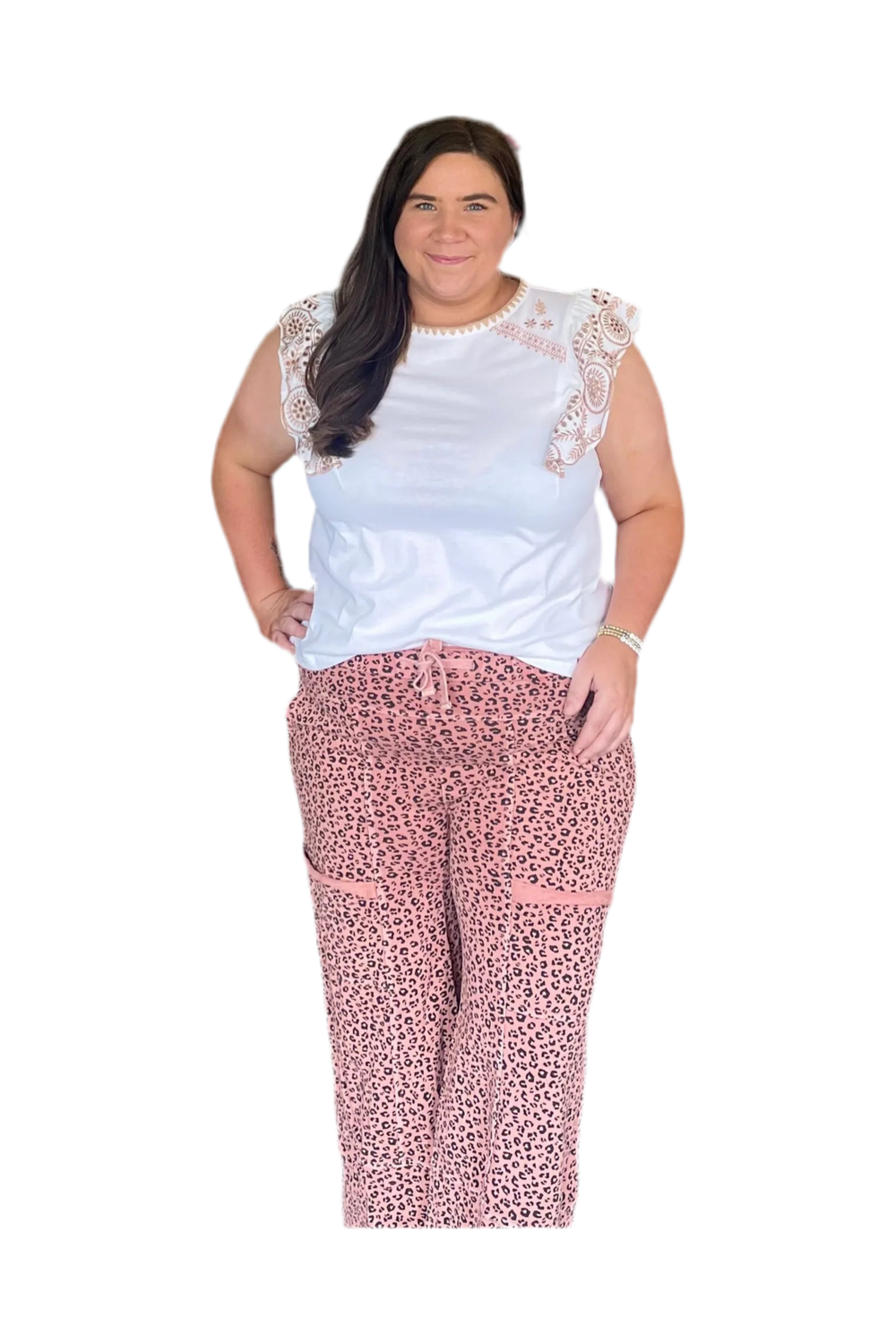 Antique Rose Animal Print Mineral Washed Cargo Pants - Vintage Dragonfly Boutique