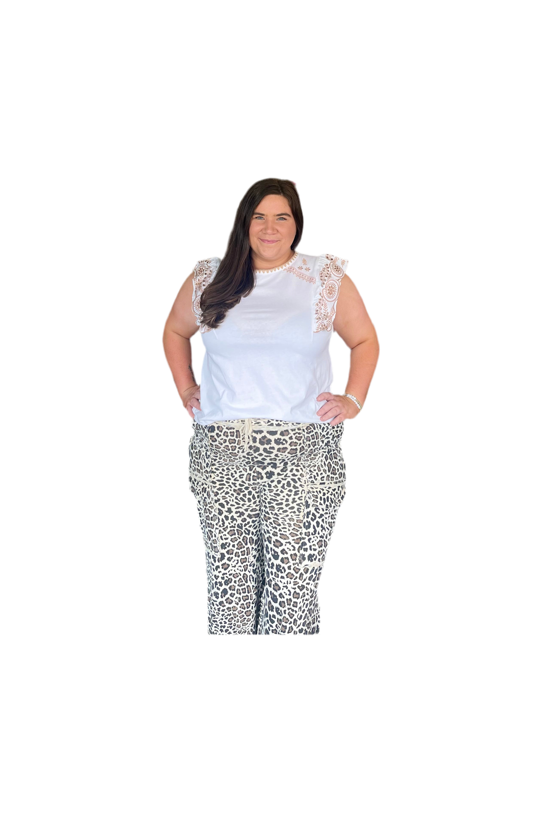 Animal Print Mineral Washed Cargo Pants