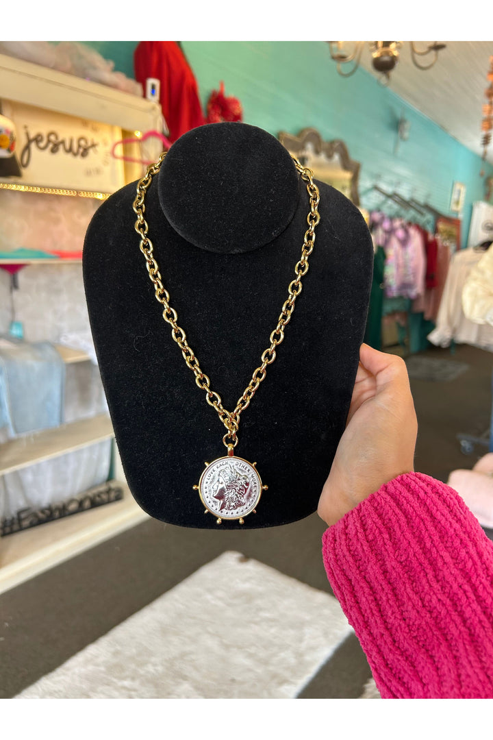CHANSUTTPEARLS - Two Tone COIN NECKLACE