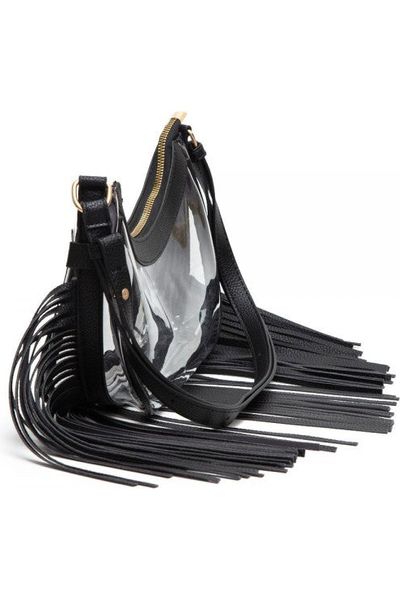 Clear Cross Body Bag with Fringe - Vintage Dragonfly Boutique