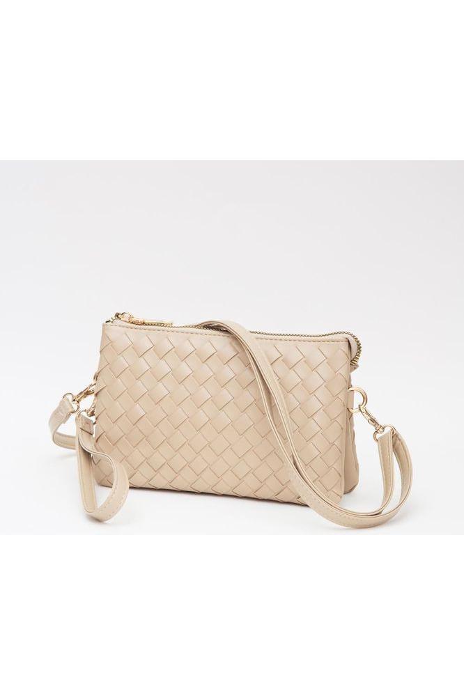 Woven Vegan Leather Crossbody Envelope Purse - Vintage Dragonfly Boutique