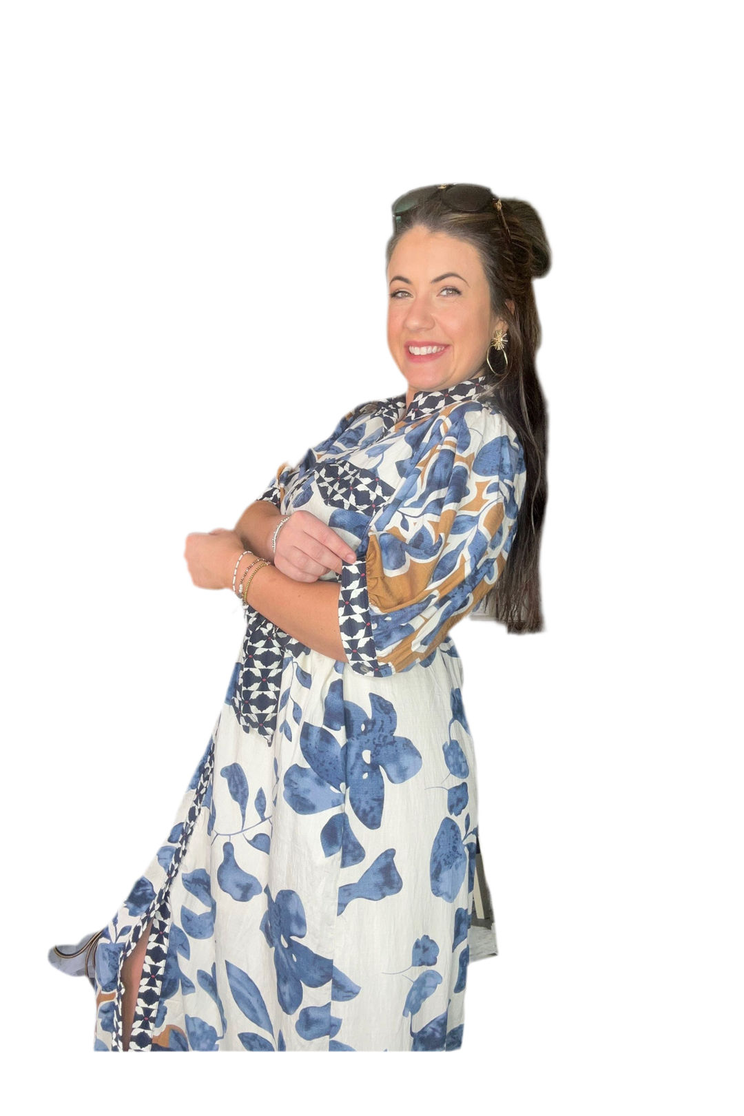 Autumn Bloom Belted Midi Dress - Vintage Dragonfly Boutique