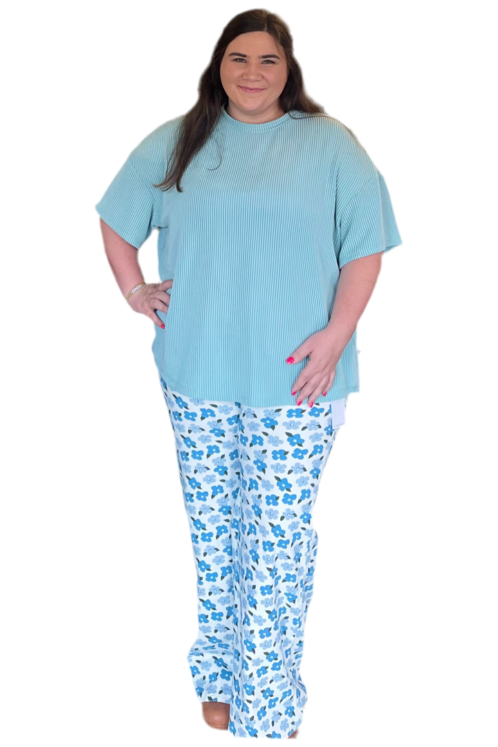 Floral Print Stretch Denim