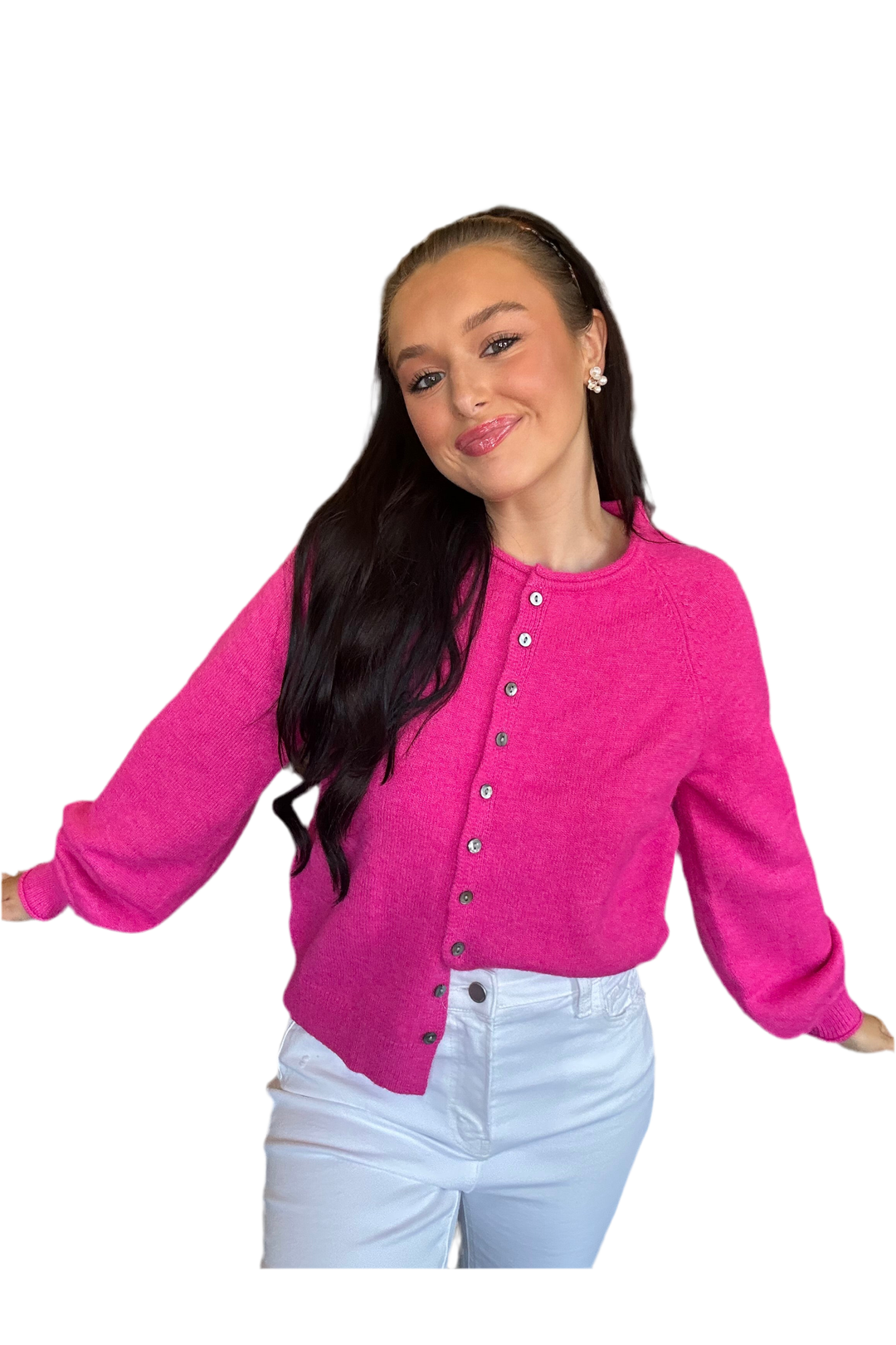 Women’s Button Front Cardigan – Long Sleeve Knit Sweater Top - Vintage Dragonfly Boutique