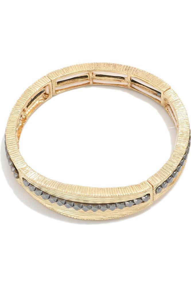 Brushed Metal Stretch Bracelet - Vintage Dragonfly Boutique