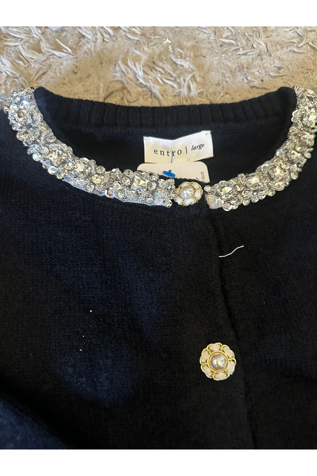 Entro Black Jewel Button Cardigan