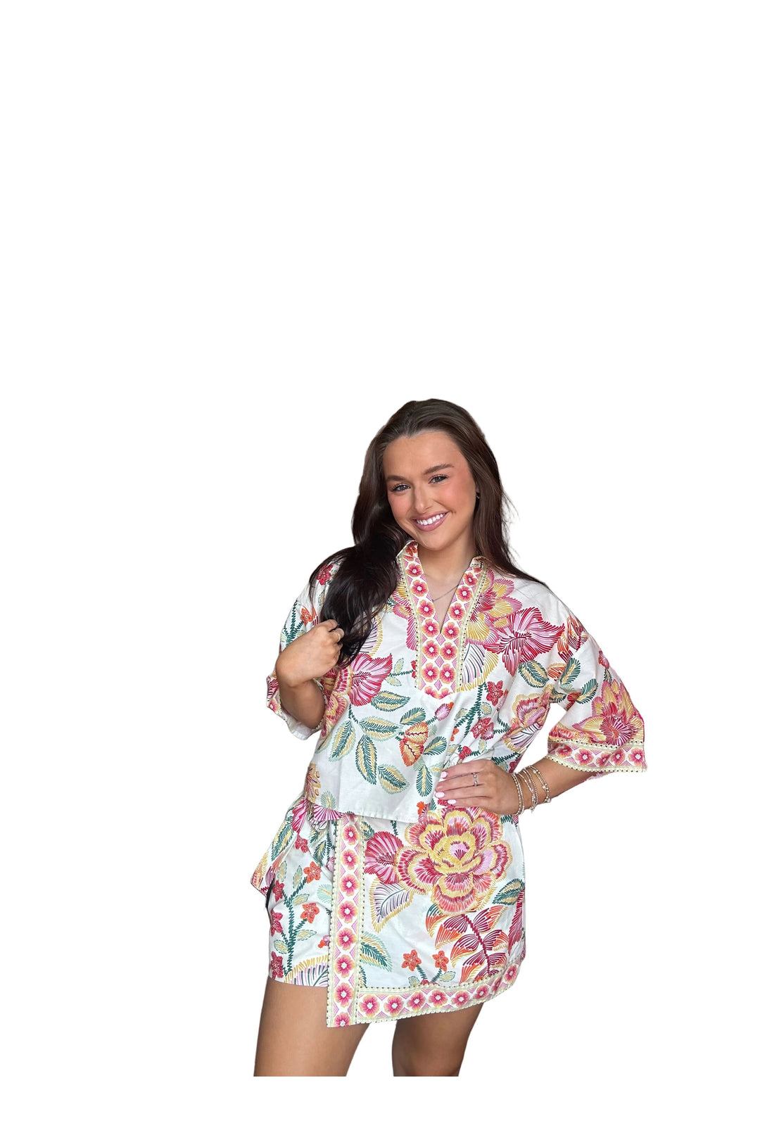 Entro Floral Skort – Lightweight Pull-On Skort with Shorts Lining - Vintage Dragonfly Boutique