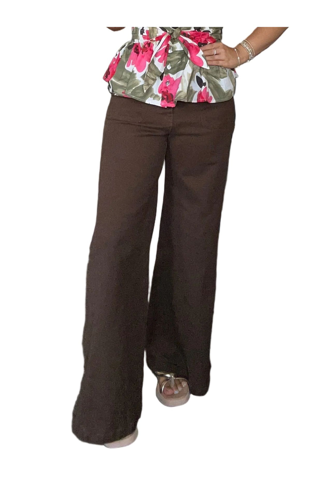 Entro Wide Leg Pants – Olive &amp; Brown | Women’s Fall Pants