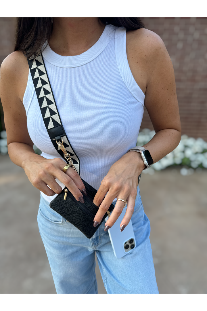 Girlie Girl Originals - Cell Phone Crossbody Black Tan - Vintage Dragonfly Boutique