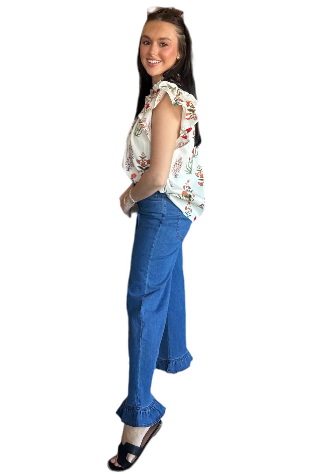 Entro Wide-Leg Ruffle Hem Pants with Pockets | Chic + Comfy Everyday Pants