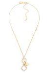 Dainty Gold Chain Link Necklace with Rhinestone Clover Charm Pendant - Vintage Dragonfly Boutique