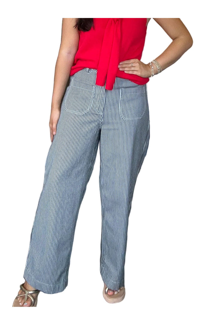 Entro Black Striped Wide Leg Pants | Women’s Boutique Pants