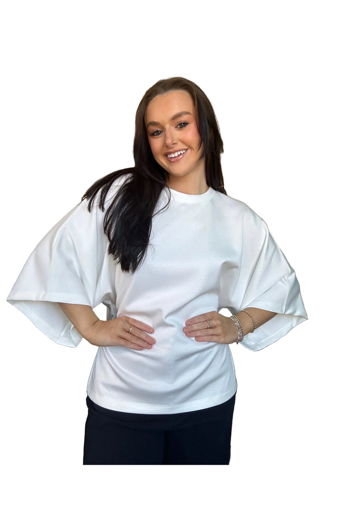 Entro Knit Top – Elbow Sleeve Relaxed Silhouette Blouse