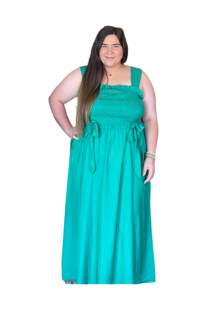Gigio Green Midi Dress - Vintage Dragonfly Boutique